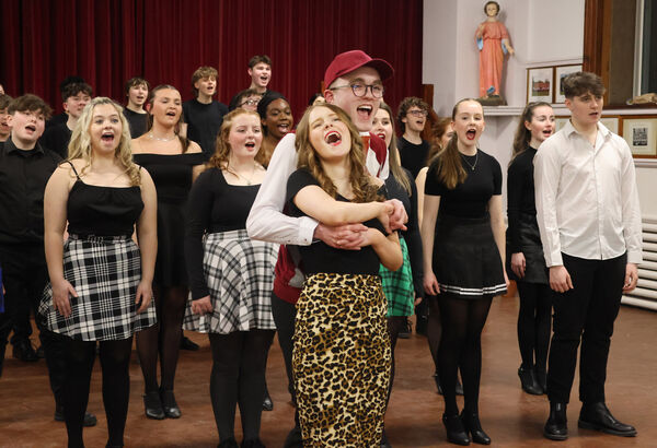  In rehearsals for De La Salle College production of Little Shop of Horrors, which runs at the college hall form 5th to 8th of March. Photo: Joe Evans