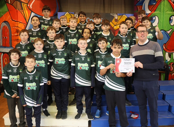  Mr. Rynne presented a certificate to Kevin on behalf of the Ferrybank BNS, at the Primary Teachers Promoting Chess, competition at Mount Sion Primary School Hall. Photo: Joe Evans