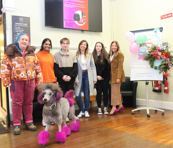  Pictured at Waterford College of Further Education for health week are, Graninne Kelly, Swetha Wickramaratne, Kieran Browne, Mari Carmen Postigo, Naomi Ryan and Norreen Reilly, Principal with Niko. Photo: Joe Evans