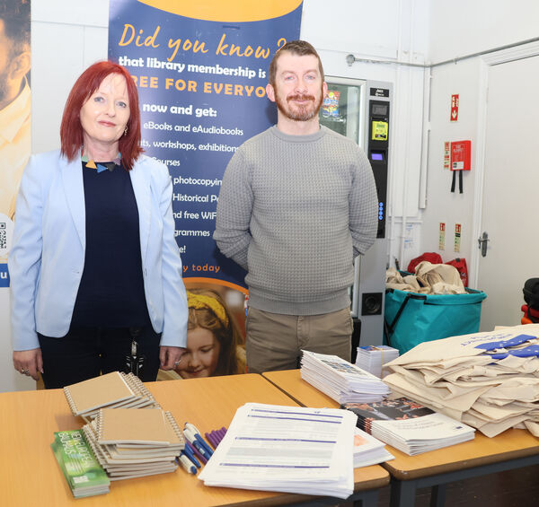  Waterford Librarys, Breda O'Shea and Paul Ryan, at Waterford College of Further Education for health week. Photo: Joe Evans