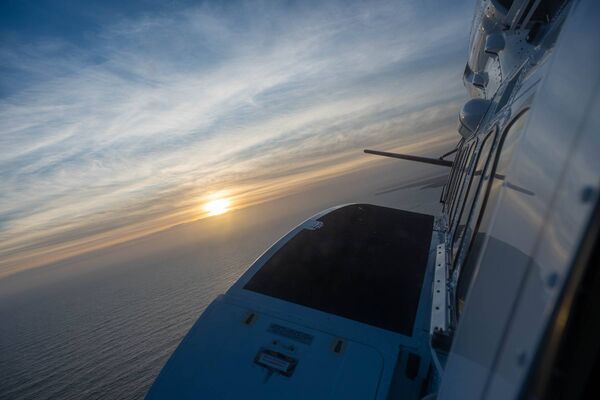 A stunning sunset shot taken from the helicopter. Pic: Peter Grogan