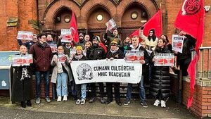 Irish language group workers strike over funding cuts Irish language group workers strike over funding cuts