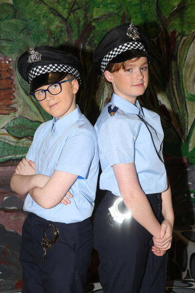  Eddie and Hannah as Garda O'Shea and O'Neill, in Ballyduff Youth Drama's production of Shrek Saves Far Far Away.
