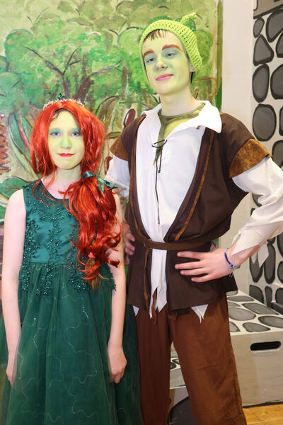  Meibhín as Fiona and Bobby as Shrek, in Ballyduff Youth Drama's Shrek Saves Far Far Away.