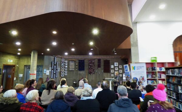 Poet Lani O’ Hanlon speaking at the launch. Poet Lani O’ Hanlon speaking at the launch.