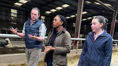 UK Conservative leader Kemi Badenoch visits Co Down dairy farm