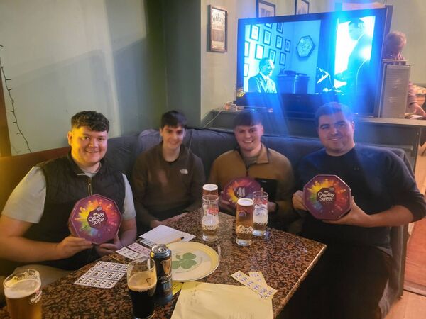 The members of 'Smarty Pints' enjoying the quiz. The members of 'Smarty Pints' enjoying the quiz.