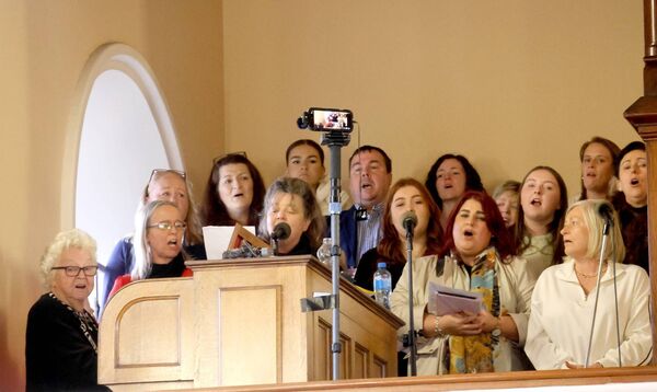 The Benemerenti Meadal was presented to Mae Mc Grath for her services to the choir at Ballybricken Church. Photo: Joe Evans