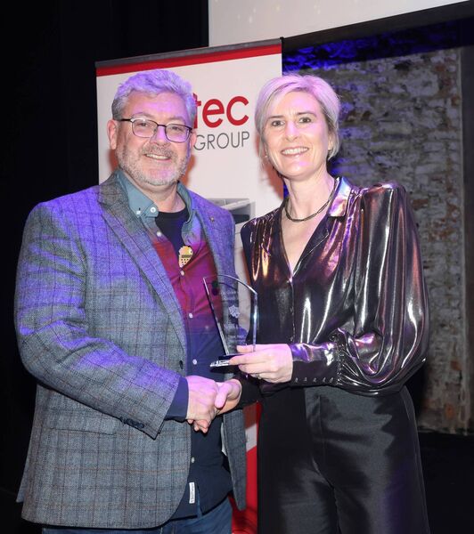 Eadaoin Carrick, Cantec Group, co-lead sponsors, presented the Best Stage Management award to 9 to 5 Musical. All Photos: Joe Evans Eadaoin Carrick, Cantec Group, co-lead sponsors, presented the Best Stage Management award to 9 to 5 Musical. All Photos: Joe Evans