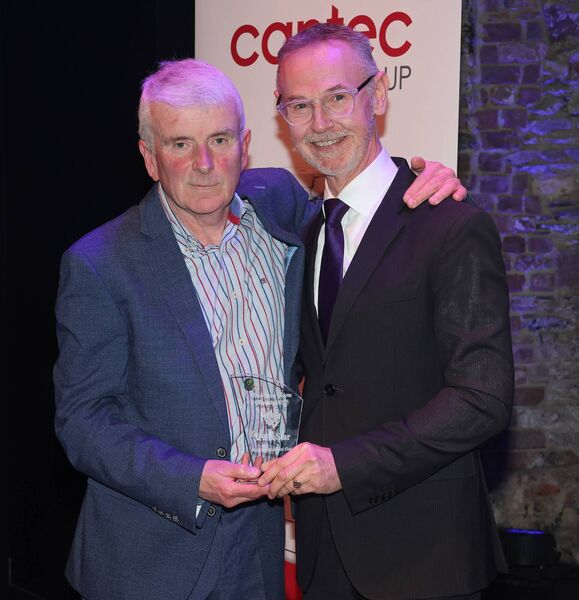 Des O'Keeffe presented the Best Professional Play award to Jim Nolan, Castel Gandolfo, Four Rivers Theatre Company. Des O'Keeffe presented the Best Professional Play award to Jim Nolan, Castel Gandolfo, Four Rivers Theatre Company.