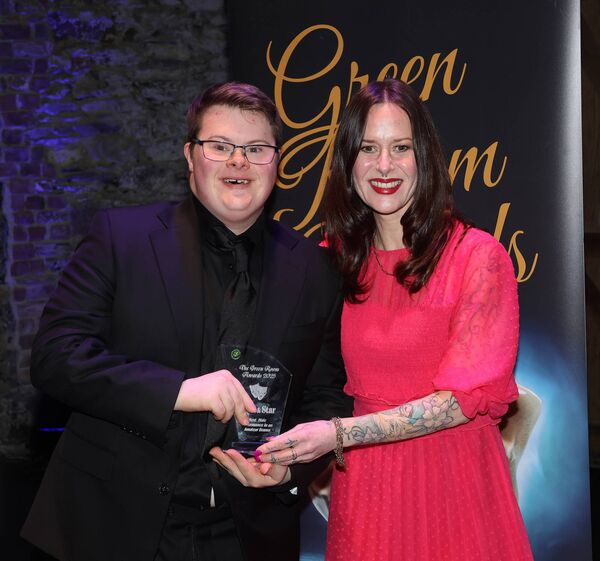 Sarah Jane Cleary presented the Best Male Performance in an Amateur Drama award to Sean Upton. Sarah Jane Cleary presented the Best Male Performance in an Amateur Drama award to Sean Upton.
