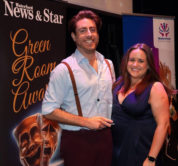 Jenny O'Mahony, Waterford Credit Union, sponsors, presented the Best Male Performance in a Musical to Conor Lyons, Crazy for You. Jenny O'Mahony, Waterford Credit Union, sponsors, presented the Best Male Performance in a Musical to Conor Lyons, Crazy for You.
