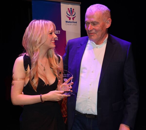 Michael Grant presented the Best Female Performance in a Musical to Alex Kavanagh. Michael Grant presented the Best Female Performance in a Musical to Alex Kavanagh.