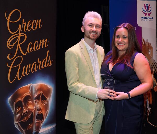 Jenny O'Mahony, Waterford Credit Union, sponsors, presented the Best Choreographer award to Jack Cunningham, Crazy for You. Jenny O'Mahony, Waterford Credit Union, sponsors, presented the Best Choreographer award to Jack Cunningham, Crazy for You.
