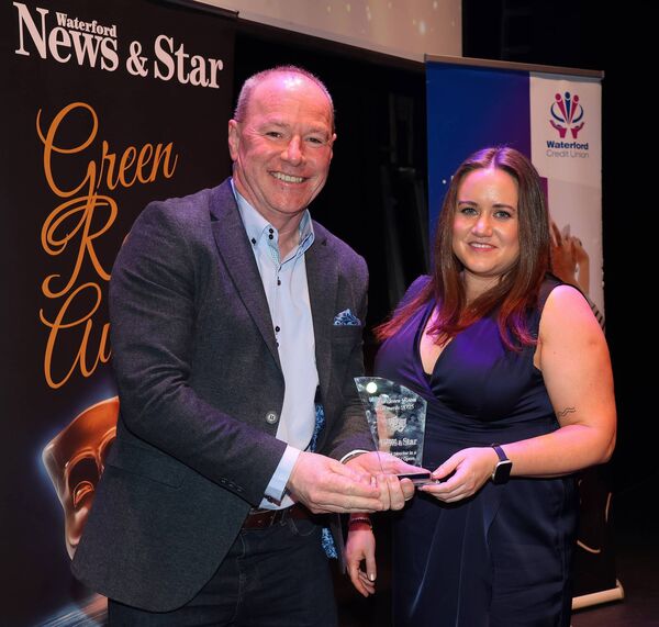 Jenny O'Mahony, Waterford Credit Union, sponsors, presented the Best Director in a Musical award to Tony Corcoran, Beauty and the Beast. Jenny O'Mahony, Waterford Credit Union, sponsors, presented the Best Director in a Musical award to Tony Corcoran, Beauty and the Beast.