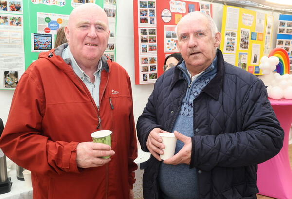  cllr. John Hearne and Willie Moore, at First Steps Creche &amp; Pre-School which celebrates its 25th Birthday. Photo: Joe Evans