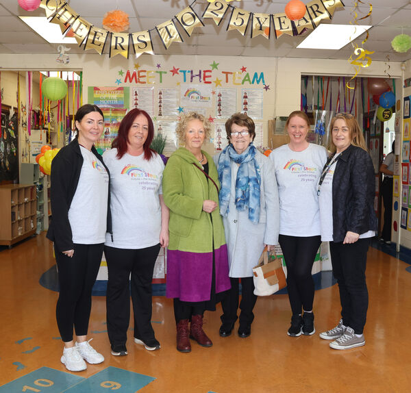  Some of the original staff members, Karen Nolan, Pearl Sullivan, Carmel Stauton, Briege Dowling, Caroline Kirwan and Natasha Cleary, at First Steps Creche &amp; Pre-School which celebrates its 25th Birthday. Photo: Joe Evans