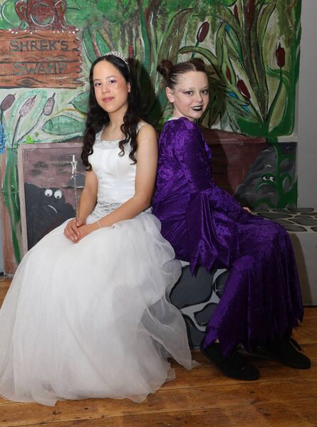 Zemirah as the Good Witch and Dollyanne as the Bad Witch in Shrek Saves Far Far Away. 