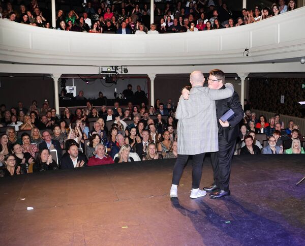 David Hennessy and Sean Upton celebrate the phenomenal success of Up Down Boy. Photo: Joe Evans