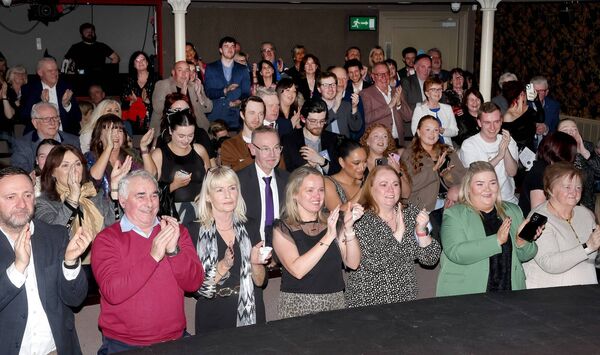 A standing ovation for Sean Upton, winner of the Best Male Performance in an Amateur Drama for his role in 'Up Down Boy'. Photo: Joe Evans A standing ovation for Sean Upton, winner of the Best Male Performance in an Amateur Drama for his role in 'Up Down Boy'. Photo: Joe Evans