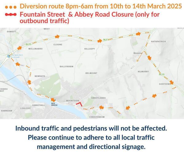 The works will impact traffic in Ferrybank.