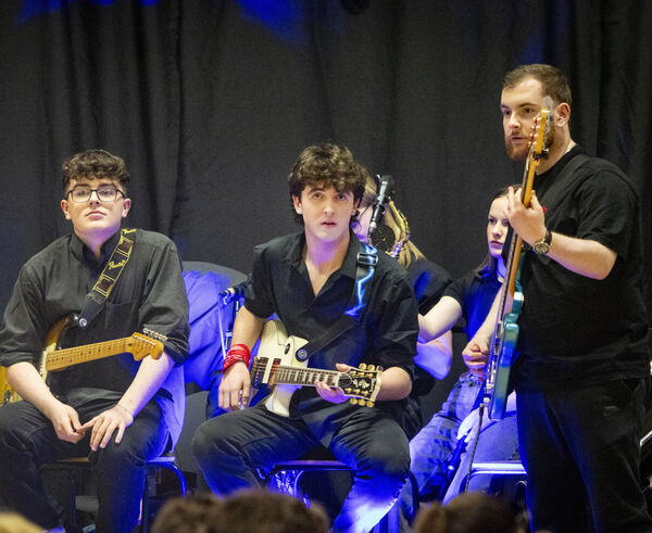 The house band at Ardscoil Na Mara Drama Club, production of OZ. Photo: Joe Evans The house band at Ardscoil Na Mara Drama Club, production of OZ. Photo: Joe Evans