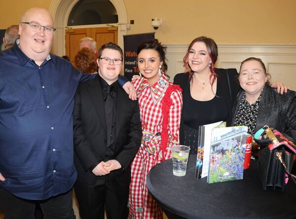 Wayne Brown, Sean Upton, Ali Reville, Paula Weldon and Ciara Giles at the Waterford News &amp; Star Green Room Awards, held at the Theatre Royal. Photo: Joe Evans