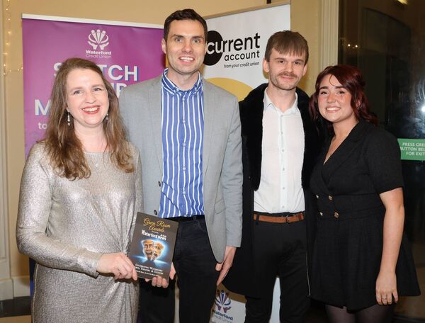 Mary Frances Ryan, Editor Waterford News &amp; Star, Kieran Foley and Kyle Butler, WLRfm and Kerenza Murphy, at the Waterford News &amp; Star Green Room Awards held at the Theatre Royal. Photo: Joe Evans