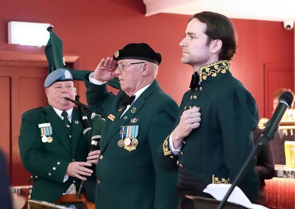  Paul Sheehan (Thomas Francis Meagher) stands to attention at the playing of the national anthem.
