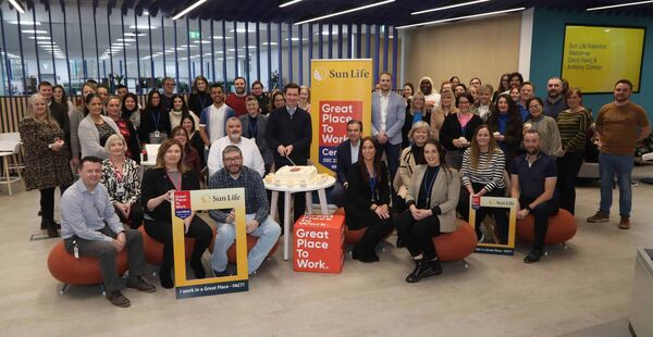 Sun Life team members celebrate being a Great Place to Work.