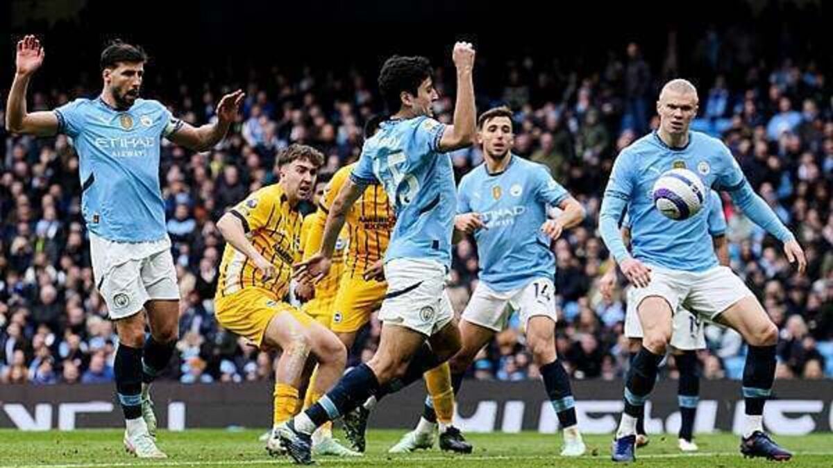 Manchester City pegged back twice to draw with Brighton