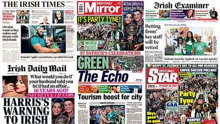 What the papers say: St Patrick's Day front pages