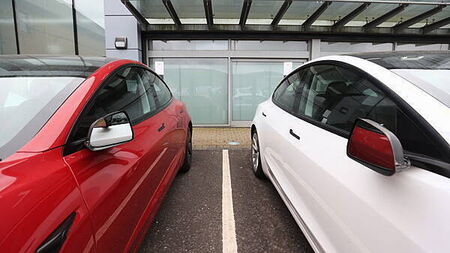 Police investigate damage to cars at Belfast Tesla dealership