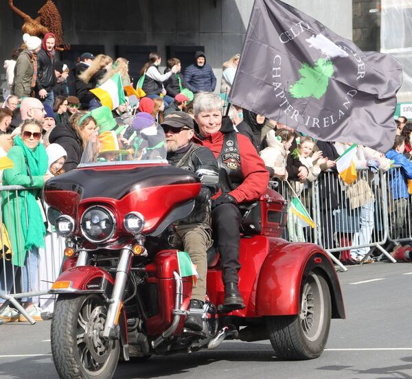 Anthony and Ruby Purcell, Celtic Thunder, who took part in the Waterford City St. Patrick's Day Parade. Photo: Joe Evans