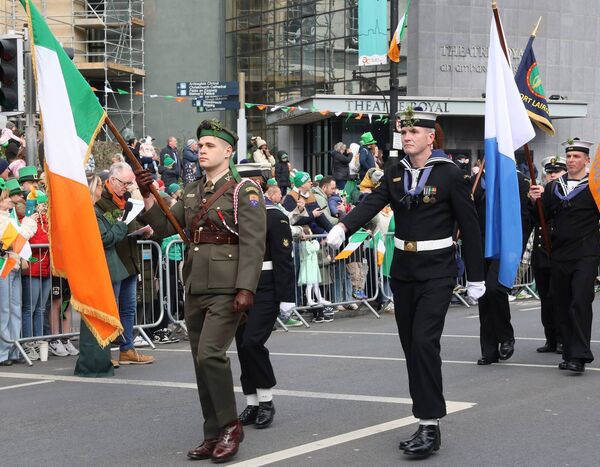Colour Party, who took part in the Waterford City St. Patrick's Day Parade. Photo: Joe Evans
