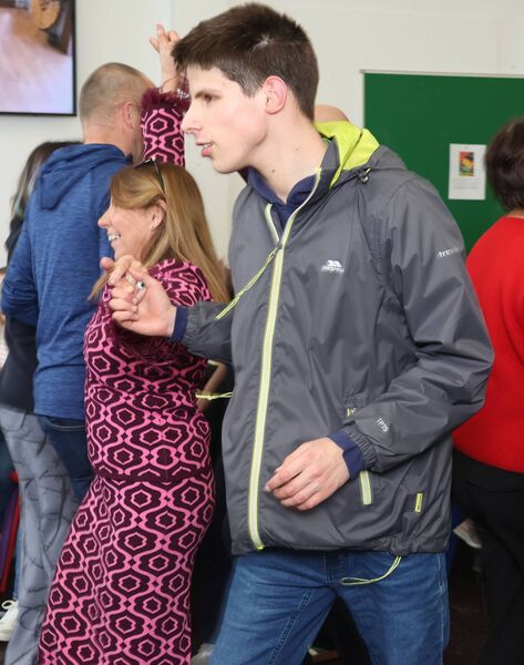 Waterford College of Further Education recently hosted a group of Noreweigan students on the Erasmus programme and on their last day at the college, WCFE student Council and staff hosted a signature lunch of Sausage and Blaa and an Irish dancing lesson on how to dance the Siege of Ennis taught by our own WCFE former Lord of the Dance Star Gillan Norris. Great fun was had by all. Photo: Joe Evans 