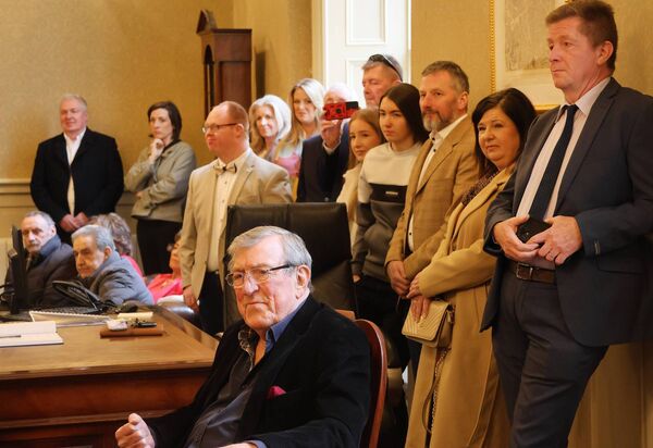 Brendan Gallagher at City Hall for a reception where Mayor of Waterford City &amp; County Cllr Jason Murphy, presented a Scrool to Eddie Sullivan in recognition of his dedication to shaping Irish Music &amp; enriching our heritage. Photo: Joe Evans