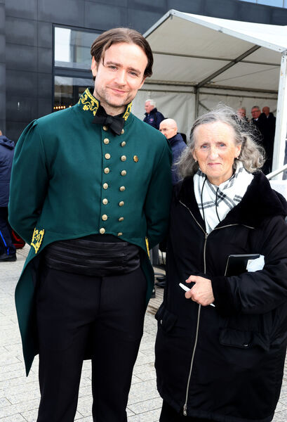  Paul Sheehan (Thomas Francis Meagher) and Angela Westwood, at the Thomas Francis Meagher 177th Anniversary Tricolour Celebration.