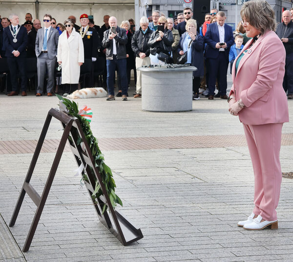  Minister Mary Butler lays the wreath at the Thomas Francis Meagher Tricolour Celebration.