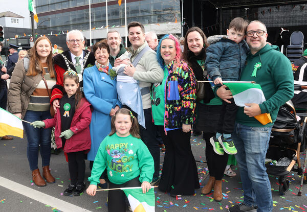  The Kelly family, at the Waterford City St. Patrick's Day Parade. Photo: Joe Evans