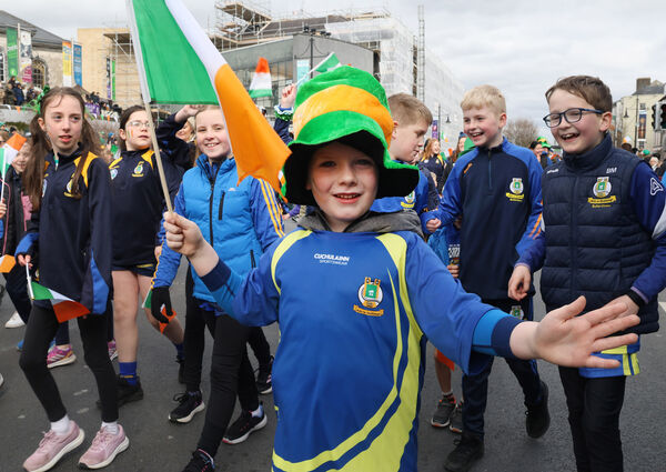  Butlerstown Camogie &amp; Juvenile Club, who took part in the Waterford City St. Patrick's Day Parade. Photo: Joe Evans