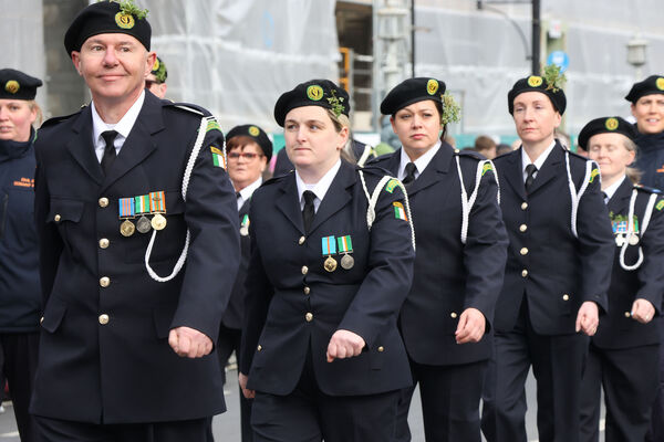  Members of the Civil Denfence, at the St. Patrick's Day Parade. Photo: Joe Evans