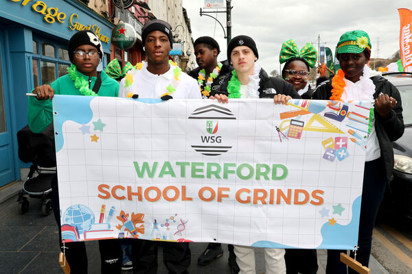  Waterford School of Grinds, at the St. Patrick's Day Parade. Photo: Joe Evans