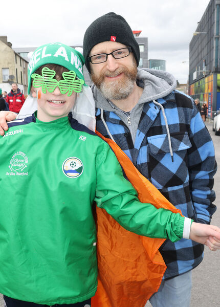  Kane and John Butler, Ferrybank FC, at the St. Patrick's Day Parade. Photo: Joe Evans