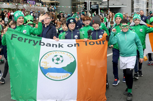  Ferrybank AFC, at the St. Patrick's Day Parade. Photo: Joe Evans