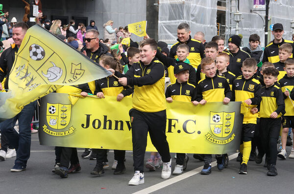  Johnville FC, at the St. Patrick's Day Parade. Photo: Joe Evans