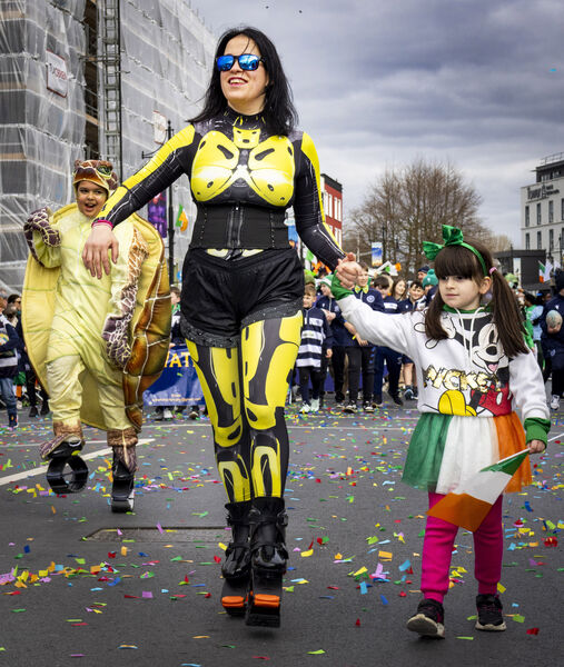  Kangoo Jumps Ireland, at the St. Patrick's Day Parade. Photo: Joe Evans
