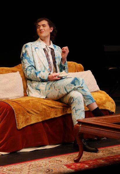 Zach Mooney (Algernon Moncrieff) at the new Theatre Studies class WCFE who staged the Importance of Being Earnest at Garter Lane. Photo: Joe Evans