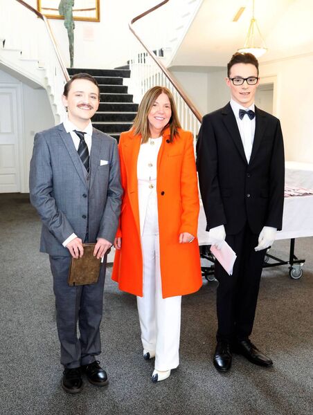 David Merchant, Noreen Reill, Principal WCFE and luke Cahill, at the new Theatre Studies class WCFE who staged the Importance of Being Earnest at Garter Lane. Photo: Joe Evans