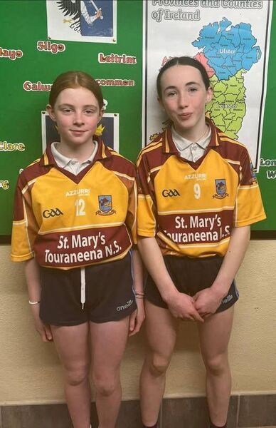 Dayna Hallinan and Síne Power who were selected for the primary game teams in football and camogie. Dayna Hallinan and Síne Power who were selected for the primary game teams in football and camogie.